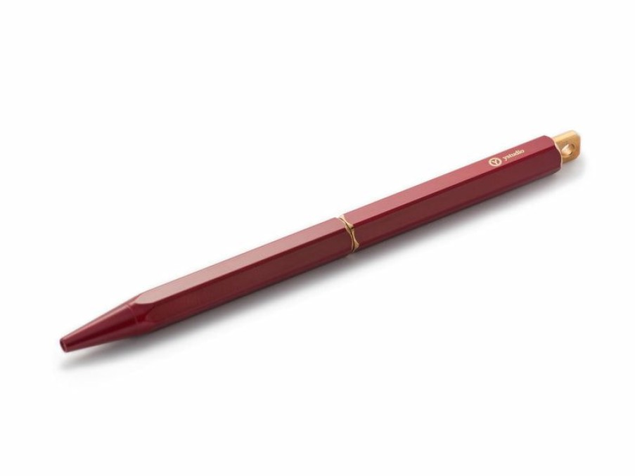 Pens * | Quality Guarantee Ystudio Brassing Portable Ballpoint Pen Red