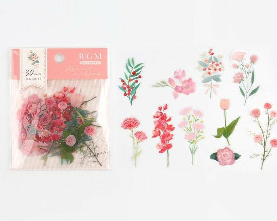 Stickers * | Hot Sale Bgm Clear Sticker Morning Garden Pink