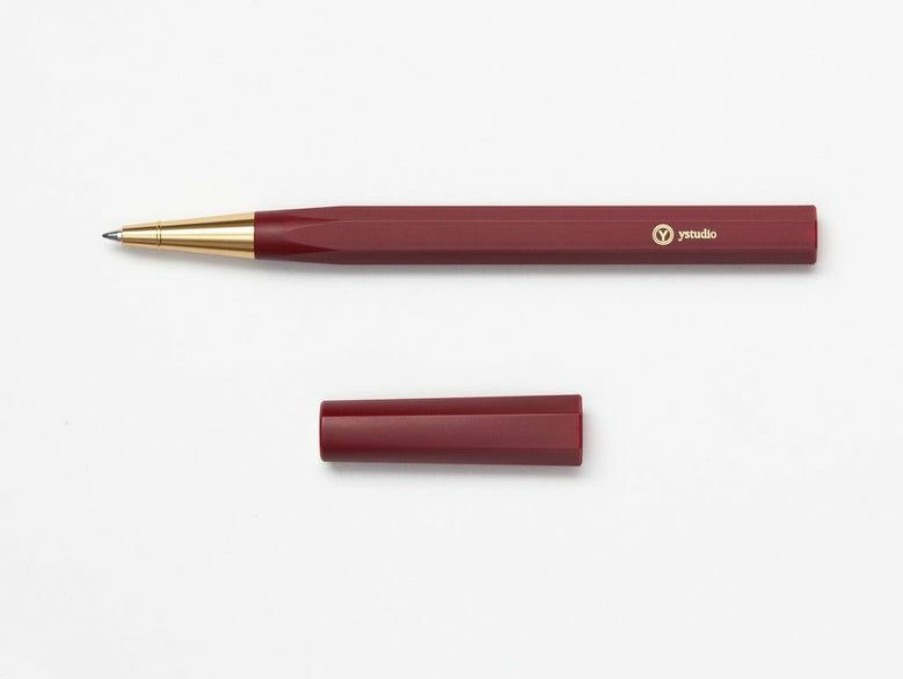 Pens * | New Threads Ystudio Resin Rollerball Pen Red