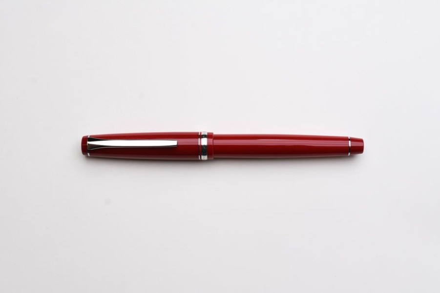 Fountain Pens * | Closeout Sale Pilot Falcon Fountain Pen Red/Rhodium