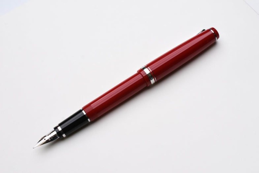 Fountain Pens * | Closeout Sale Pilot Falcon Fountain Pen Red/Rhodium