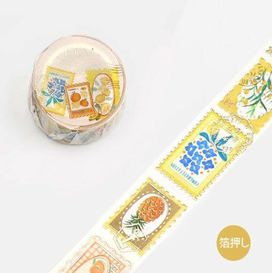 Washi Tape * | Outlet Bgm Washi Tape Post Office Yellow Plant