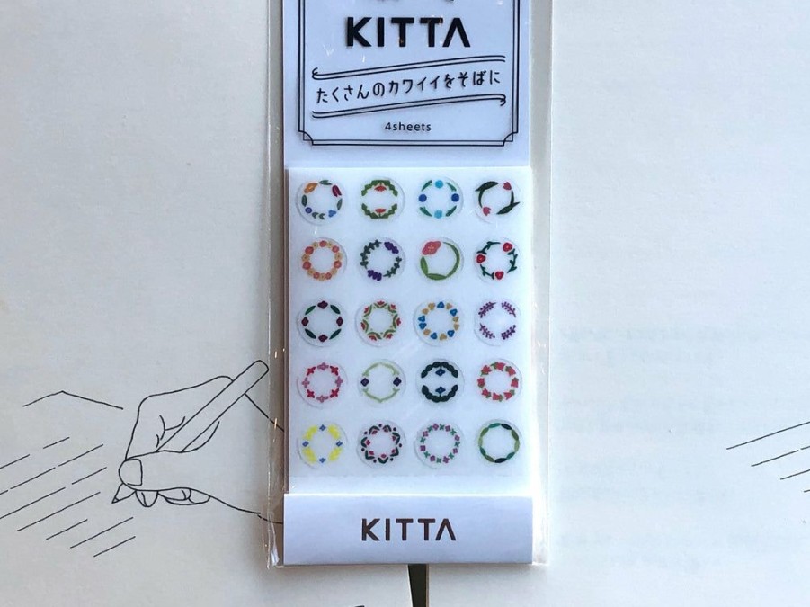 Washi Tape * | Fire Sale Kitta Portable Washi Tape Seal Flowery Circles