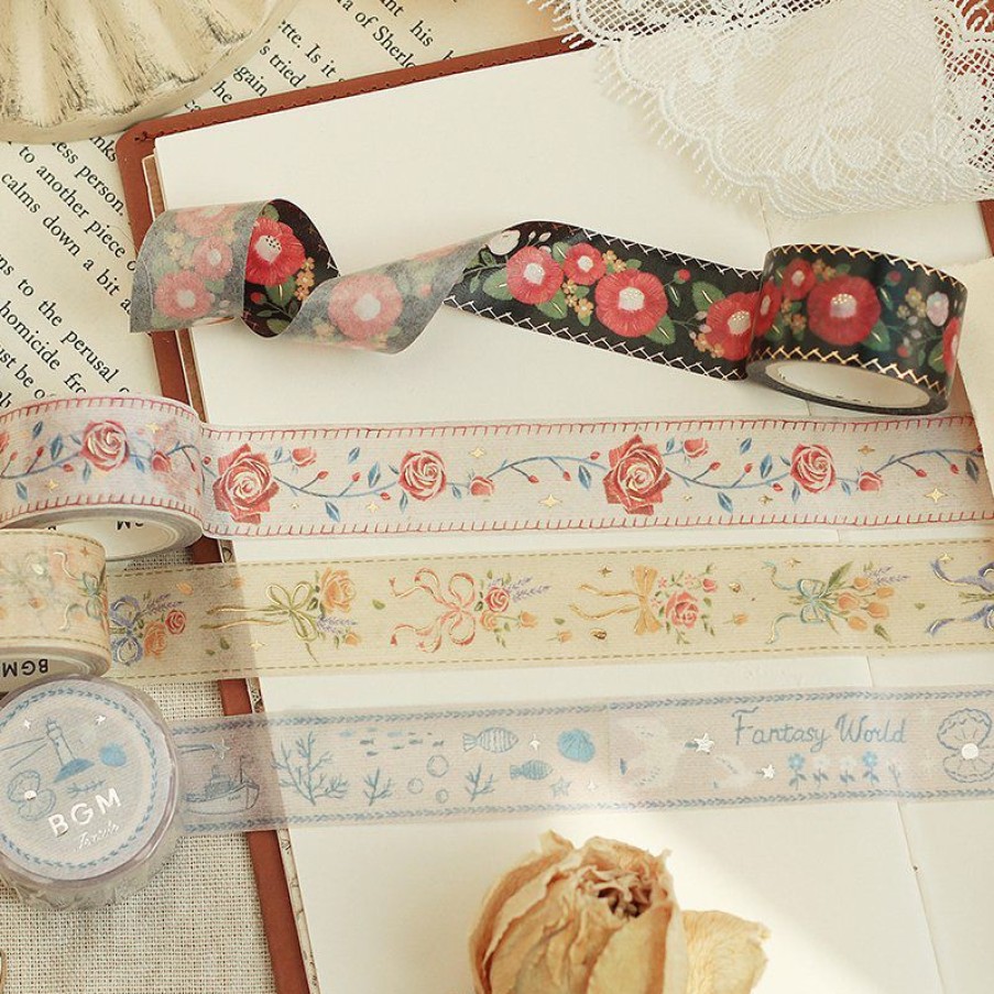 Washi Tape * | Best Sellers Bgm Washi Tape Embroidered Ribbon Bouquet