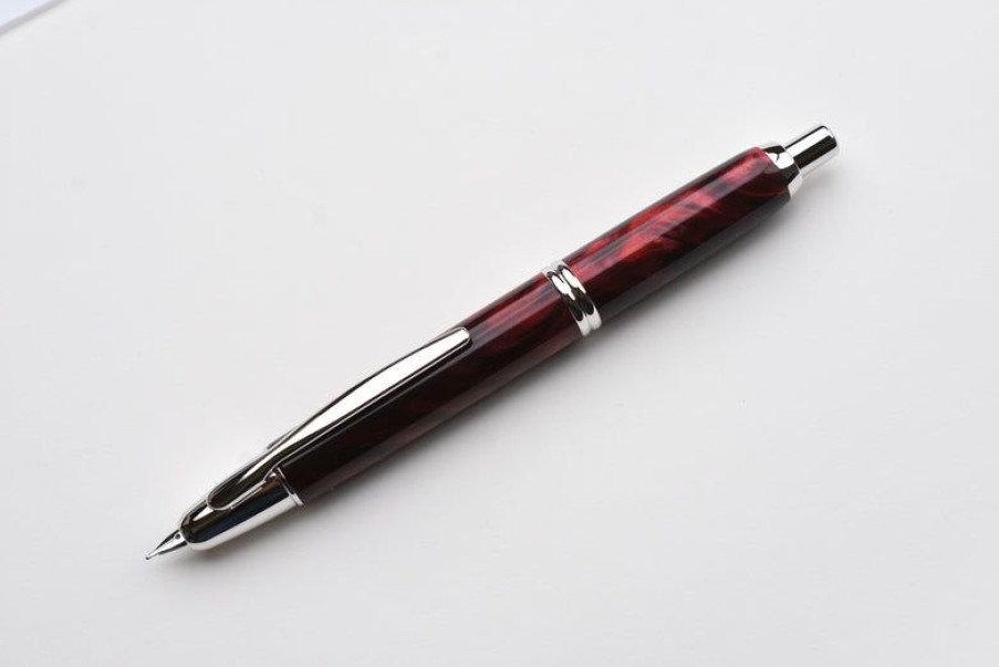 Fountain Pens * | Top Sellers Pilot Vanishing Point Se Marble Red